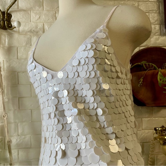 Audrey Parks x Francescas Ellen Piette Mini Dress White Sequin - Picture 6 of 16